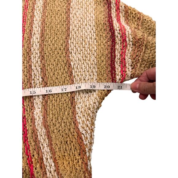 FP Show Me Love Sweet Child Boxy Combo Chunky Knit Sweater Pink Cream Beige, S - Picture 6 of 8